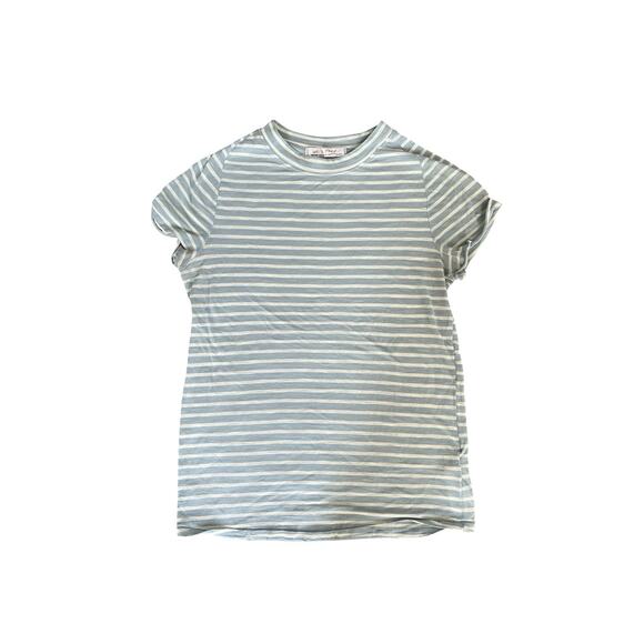 We The Free Light Blue And Green Stripped T Shirt MD - Picture 1 of 4